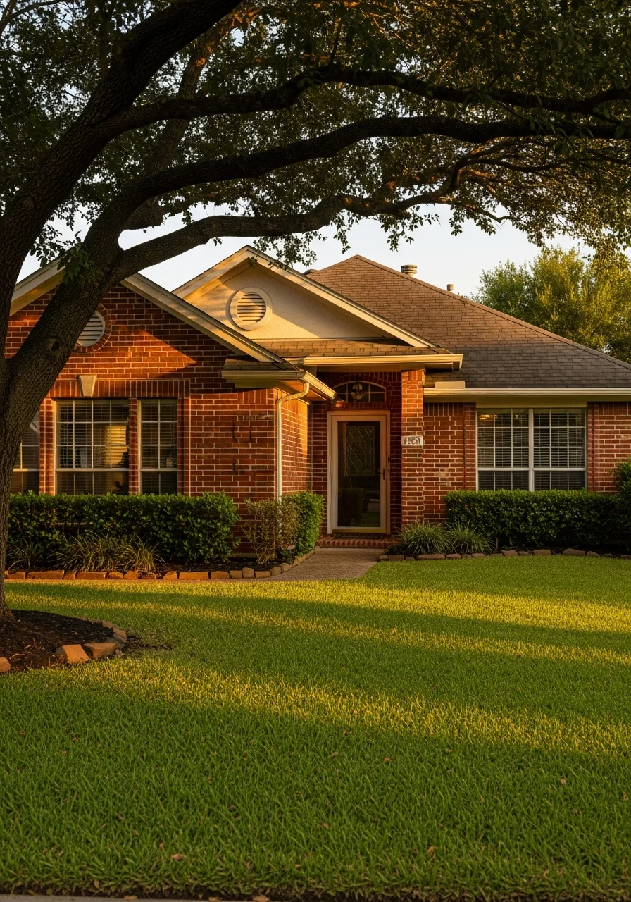 Houston homeowner in front of property showing typical suburban architecture.