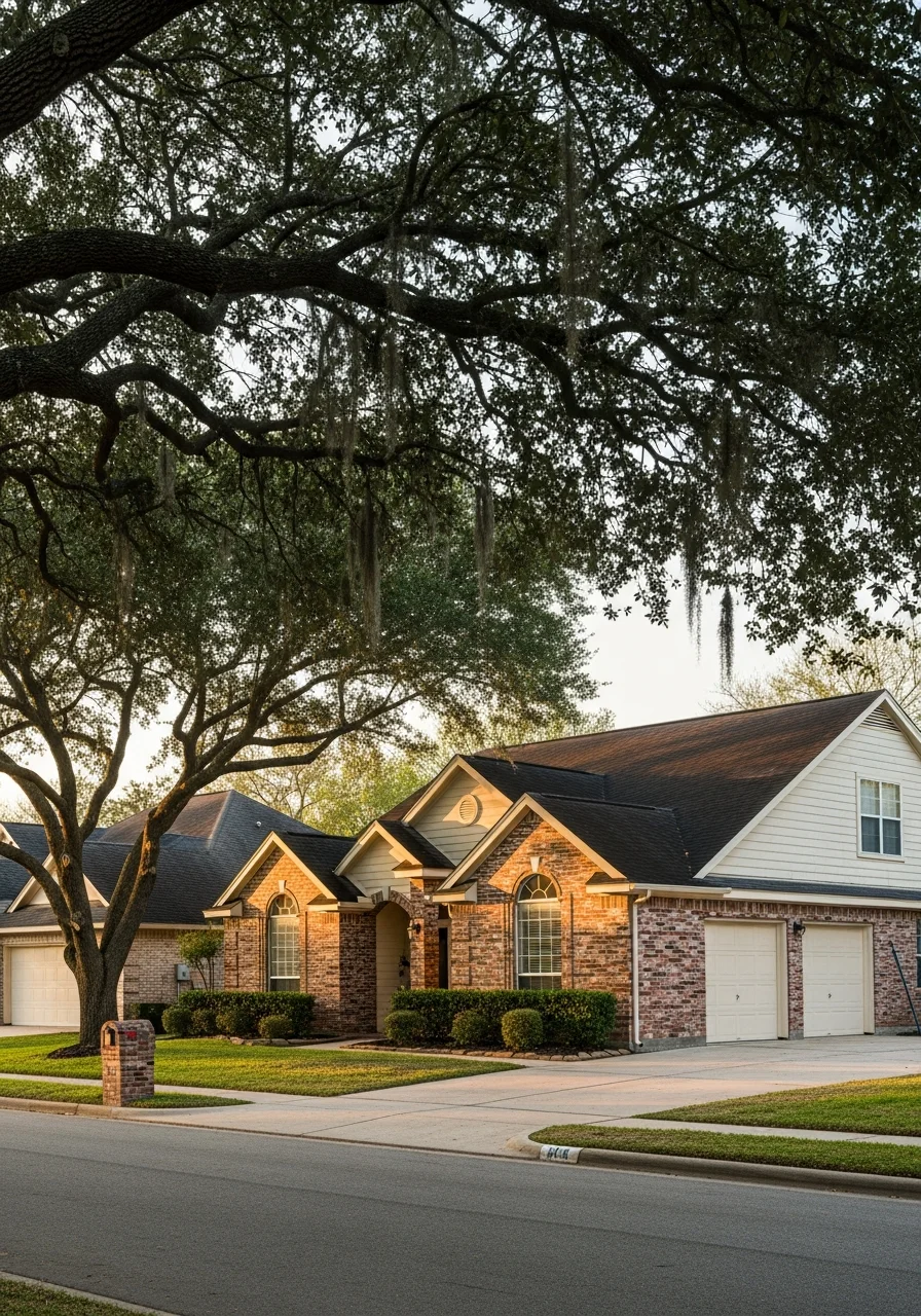 League City homeowner in front of property with typical neighborhood setting.